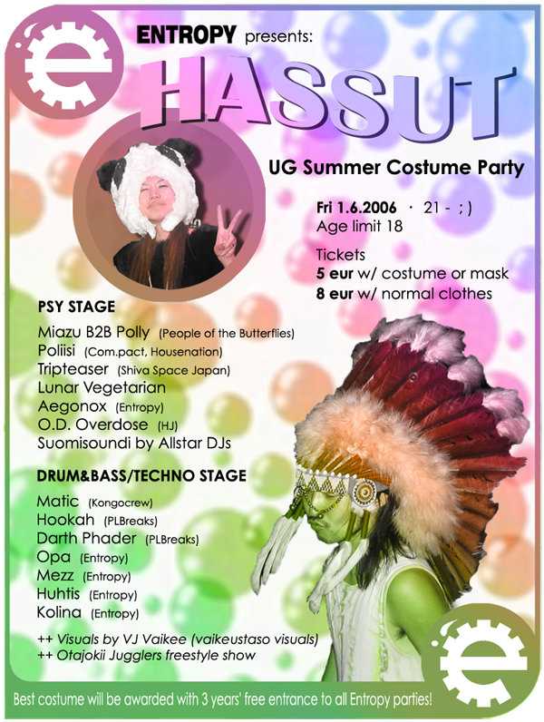 Hassut - Friday 1.6.2007 21 - Contact info at entropy dot fi for more info